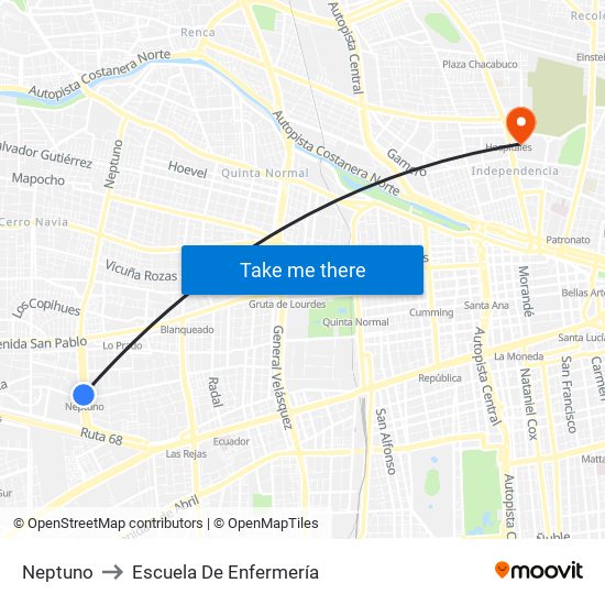 Neptuno to Escuela De Enfermería map