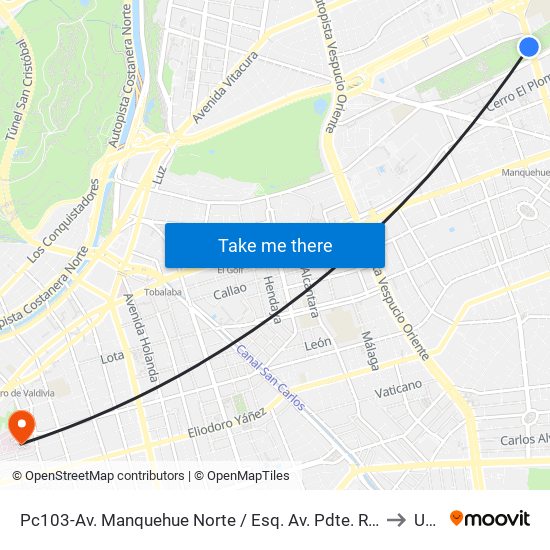 Pc103-Av. Manquehue Norte / Esq. Av. Pdte. Riesco to Upc map