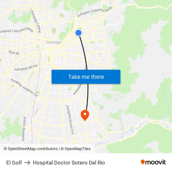 El Golf to Hospital Doctor Sotero Del Rio map