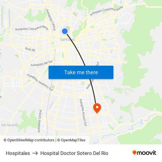 Hospitales to Hospital Doctor Sotero Del Rio map