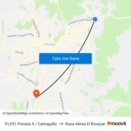 Pc291-Parada 4 / Cantagallo to Base Aérea El Bosque map