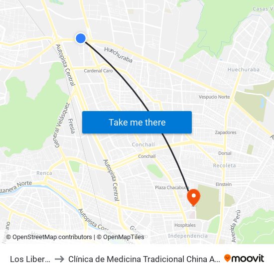 Los Libertadores to Clínica de Medicina Tradicional China Antiguo Hospital San José map