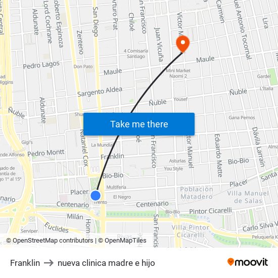 Franklin to nueva clinica madre e hijo map