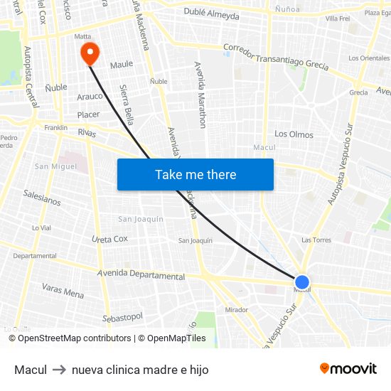 Macul to nueva clinica madre e hijo map