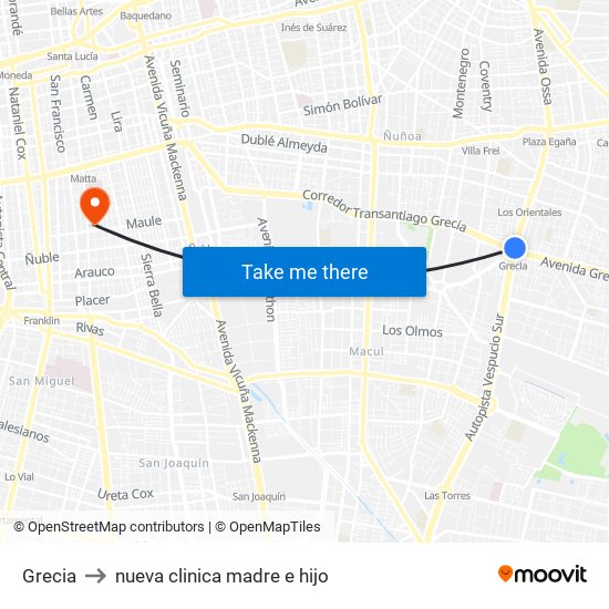 Grecia to nueva clinica madre e hijo map