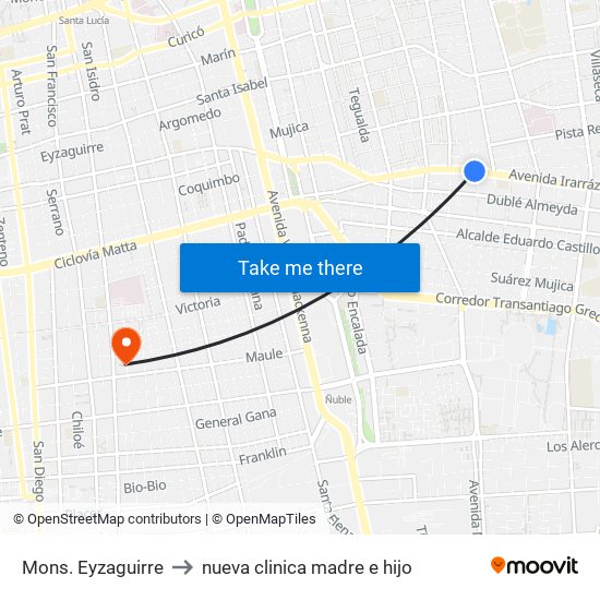 Mons. Eyzaguirre to nueva clinica madre e hijo map