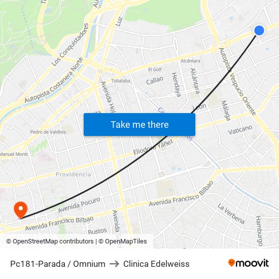 Pc181-Parada / Omnium to Clinica Edelweiss map