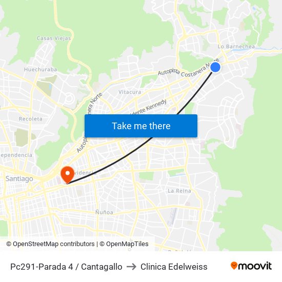 Pc291-Parada 4 / Cantagallo to Clinica Edelweiss map