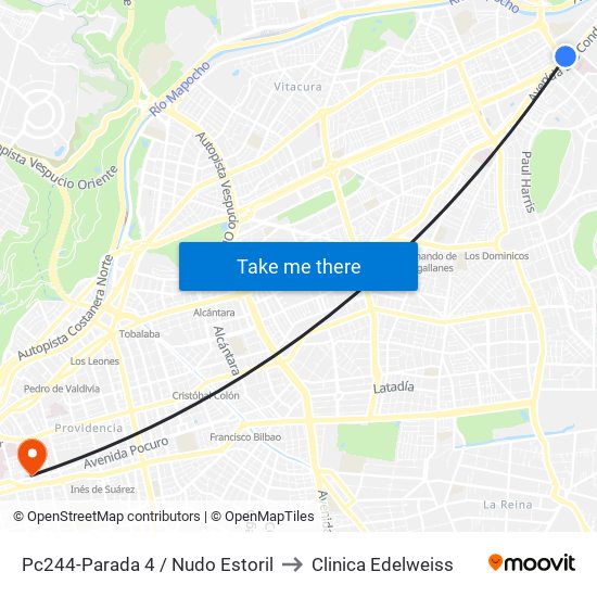 Pc244-Parada 4 / Nudo Estoril to Clinica Edelweiss map