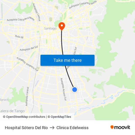 Hospital Sótero Del Río to Clinica Edelweiss map