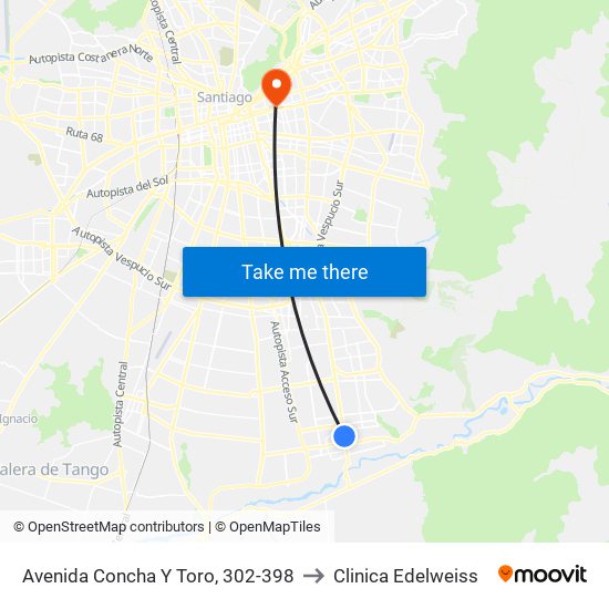 Avenida Concha Y Toro, 302-398 to Clinica Edelweiss map