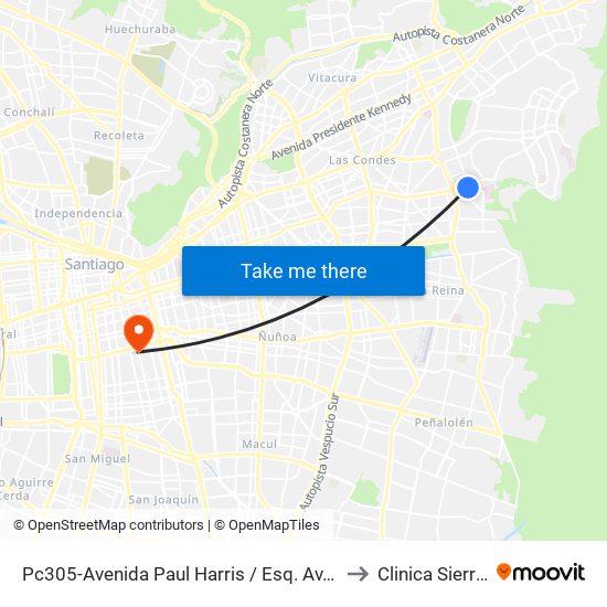 Pc305-Avenida Paul Harris / Esq. Av. Cristóbal Colón to Clinica Sierra Bella map