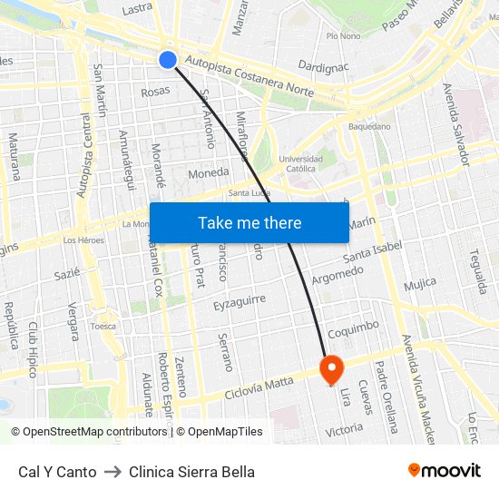 Cal Y Canto to Clinica Sierra Bella map