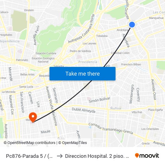 Pc876-Parada 5 / (M) Escuela Militar to Direccion Hospital. 2 piso. Hosp San Borja Arriaran. map