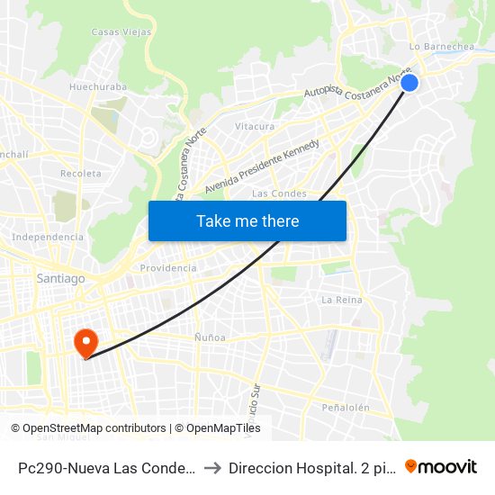 Pc290-Nueva Las Condes / Esq. Sn. Francisco De Asís to Direccion Hospital. 2 piso. Hosp San Borja Arriaran. map