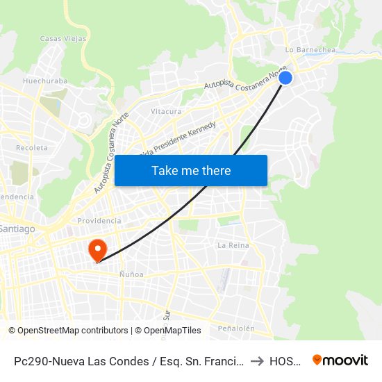 Pc290-Nueva Las Condes / Esq. Sn. Francisco De Asís to HOSCAR map