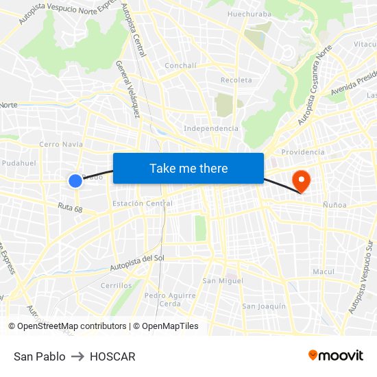 San Pablo to HOSCAR map