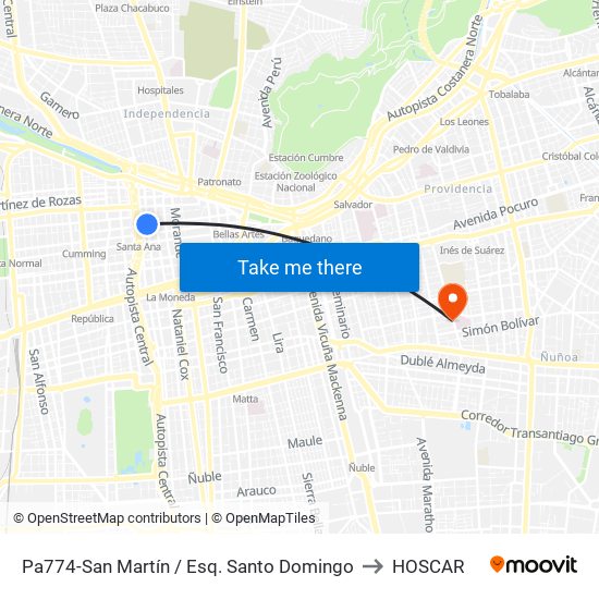 Pa774-San Martín / Esq. Santo Domingo to HOSCAR map