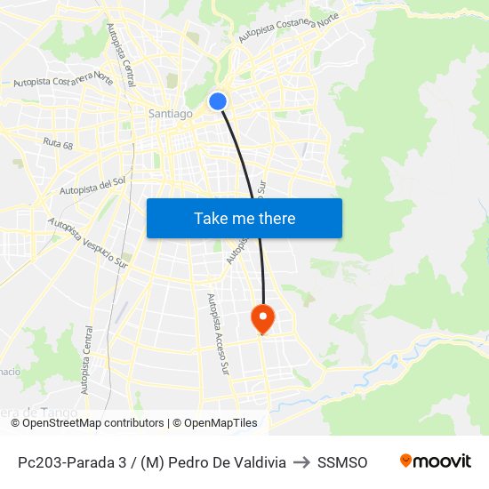Pc203-Parada 3 / (M) Pedro De Valdivia to SSMSO map
