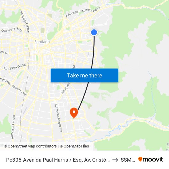 Pc305-Avenida Paul Harris / Esq. Av. Cristóbal Colón to SSMSO map