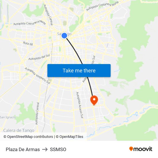 Plaza De Armas to SSMSO map