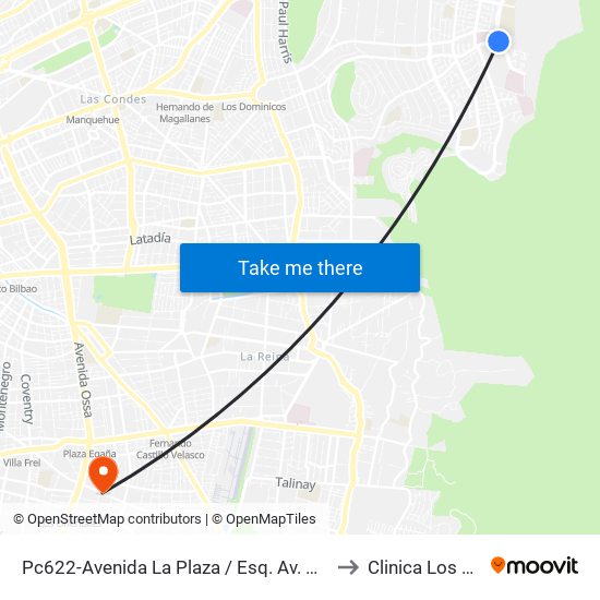Pc622-Avenida La Plaza / Esq. Av. Mons. A. Del Portillo to Clinica Los Tiempos map