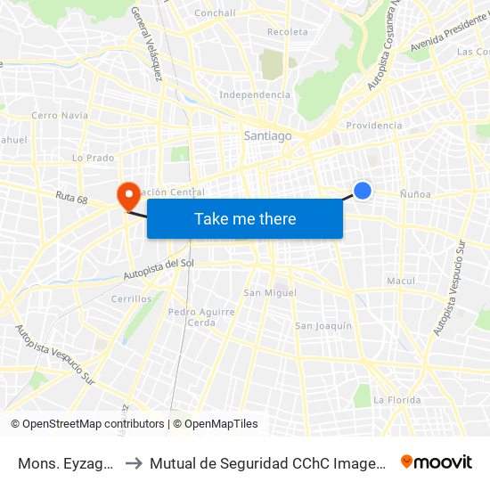 Mons. Eyzaguirre to Mutual de Seguridad CChC Imagenologia. map
