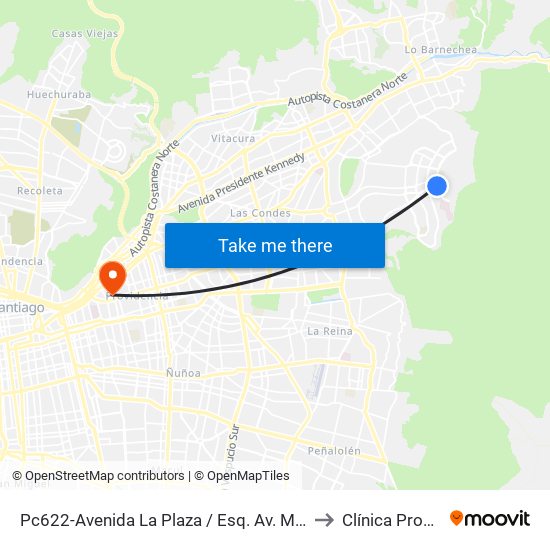 Pc622-Avenida La Plaza / Esq. Av. Mons. A. Del Portillo to Clínica Providencia map