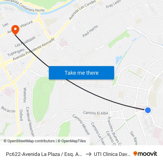 Pc622-Avenida La Plaza / Esq. Av. Mons. A. Del Portillo to UTI Clinica Davila - 4° Piso map