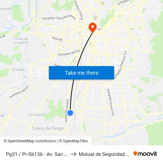 Pg31 / Pr-Sb136 - Av. San José Esq. Eyzaguirre to Mutual de Seguridad C.Ch.C. Agustinas map