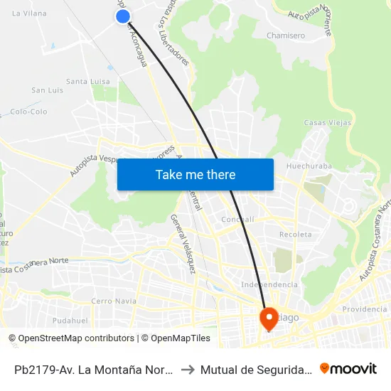 Pb2179-Av. La Montaña Norte / Esq. Edo. Frei Montalva to Mutual de Seguridad C.Ch.C. Agustinas map