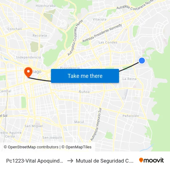Pc1223-Vital Apoquindo / Esq. Lucaro to Mutual de Seguridad C.Ch.C. Agustinas map