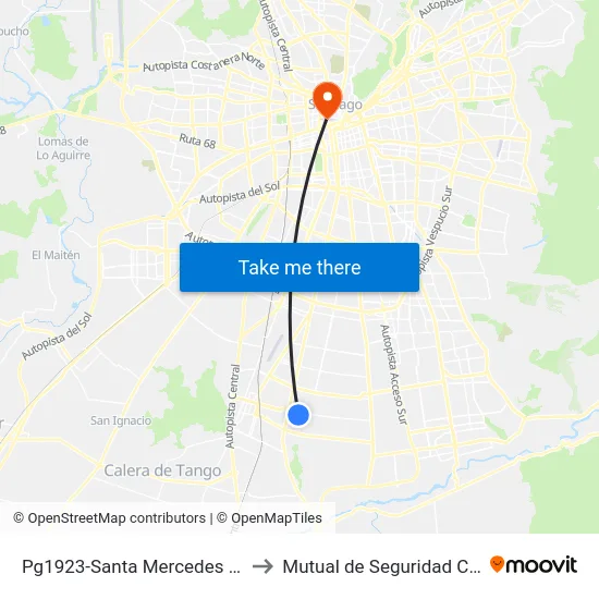 Pg1923-Santa Mercedes / Esq. Los Pirineos to Mutual de Seguridad C.Ch.C. Agustinas map