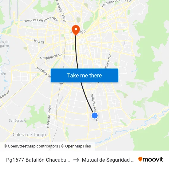 Pg1677-Batallón Chacabuco / Esq. El Fundador to Mutual de Seguridad C.Ch.C. Agustinas map