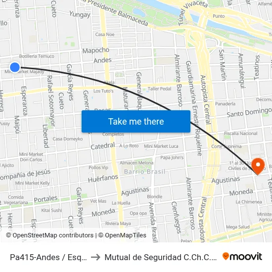 Pa415-Andes / Esq. Maipú to Mutual de Seguridad C.Ch.C. Agustinas map