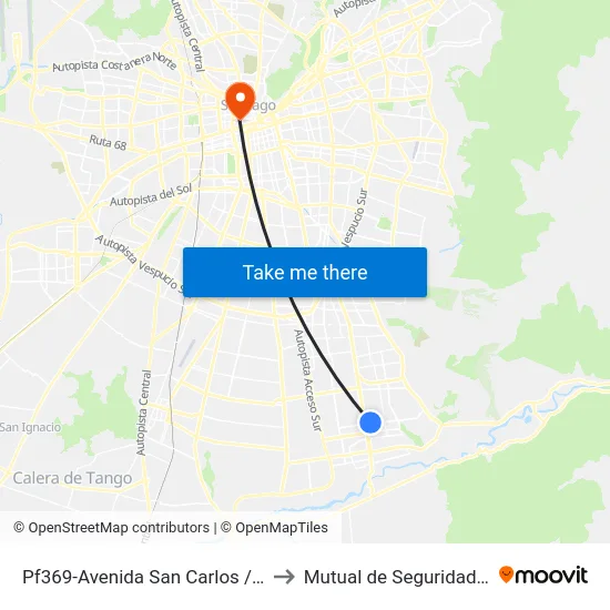 Pf369-Avenida San Carlos / Esq. Av. Concha Y Toro to Mutual de Seguridad C.Ch.C. Agustinas map