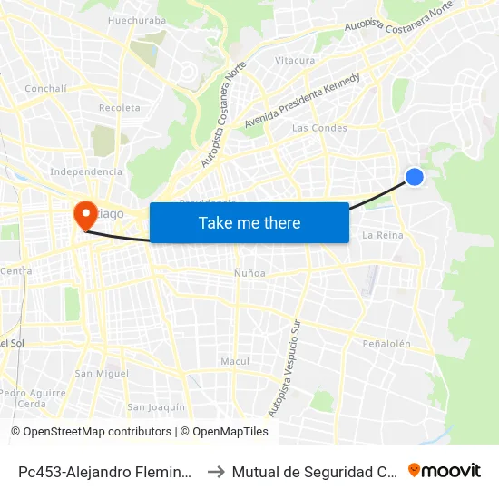 Pc453-Alejandro Fleming / Esq. Santa Zita to Mutual de Seguridad C.Ch.C. Agustinas map