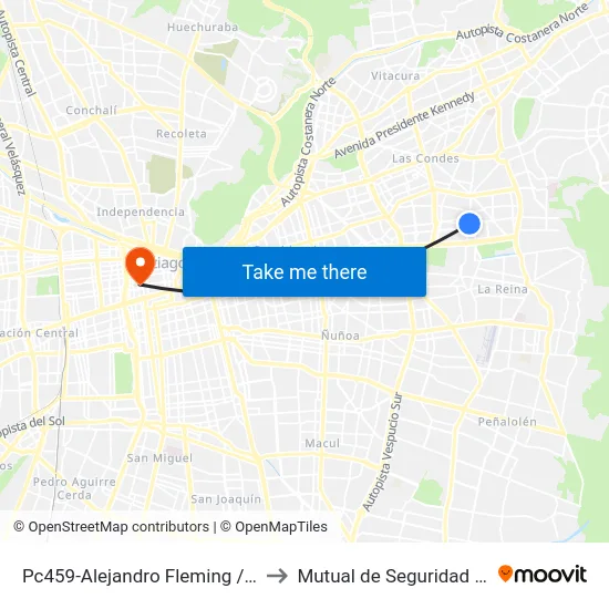 Pc459-Alejandro Fleming / Esq. Av. Tomás Moro to Mutual de Seguridad C.Ch.C. Agustinas map