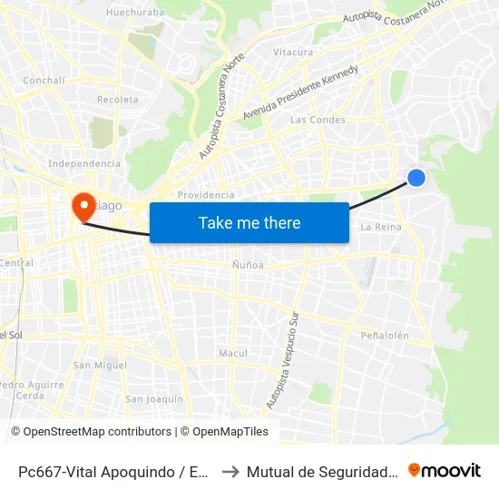 Pc667-Vital Apoquindo / Esq. Av. Francisco Bilbao to Mutual de Seguridad C.Ch.C. Agustinas map