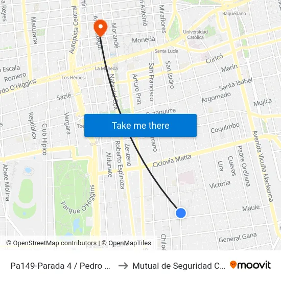 Pa149-Parada 4 / Pedro Lagos - Santa Rosa to Mutual de Seguridad C.Ch.C. Agustinas map