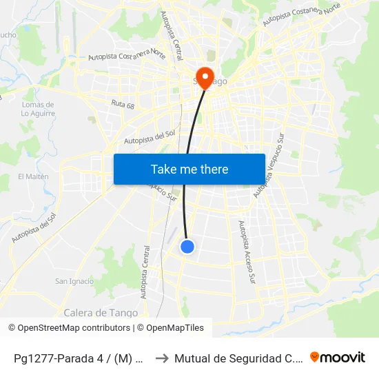 Pg1277-Parada 4 / (M) Copa Lo Martínez to Mutual de Seguridad C.Ch.C. Agustinas map