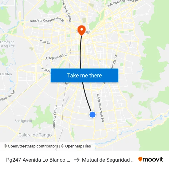Pg247-Avenida Lo Blanco / Esq. Av. Santa Rosa to Mutual de Seguridad C.Ch.C. Agustinas map
