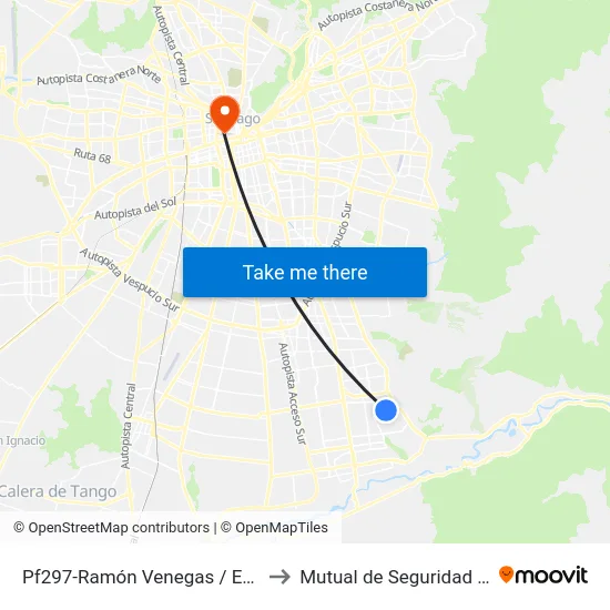 Pf297-Ramón Venegas / Esq. Av. L. Matte Larraín to Mutual de Seguridad C.Ch.C. Agustinas map