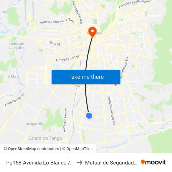 Pg158-Avenida Lo Blanco / Esq. Av. San Francisco to Mutual de Seguridad C.Ch.C. Agustinas map