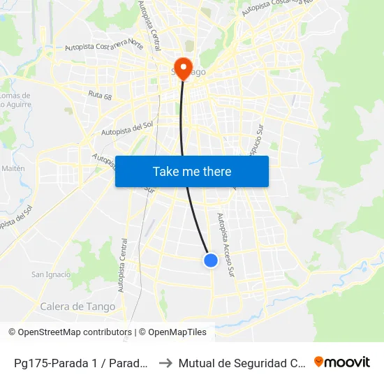Pg175-Parada 1 / Paradero 38 Santa Rosa to Mutual de Seguridad C.Ch.C. Agustinas map