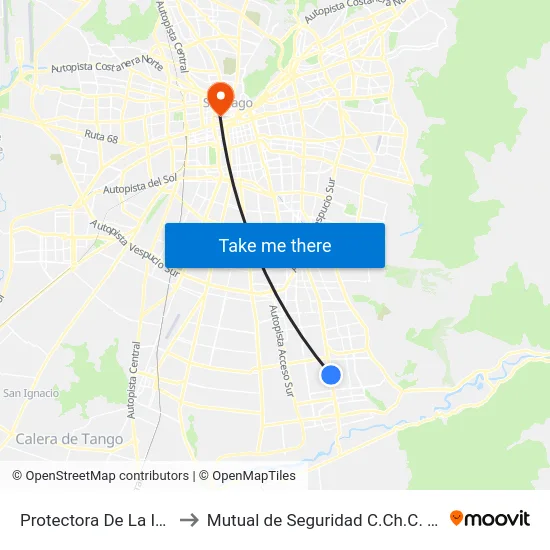Protectora De La Infancia to Mutual de Seguridad C.Ch.C. Agustinas map