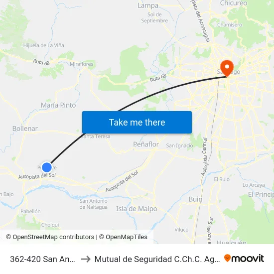 362-420 San Antonio to Mutual de Seguridad C.Ch.C. Agustinas map