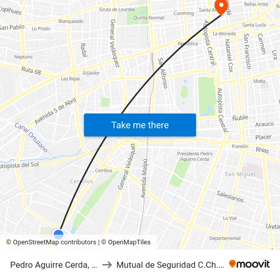 Pedro Aguirre Cerda, 7022-7074 to Mutual de Seguridad C.Ch.C. Agustinas map