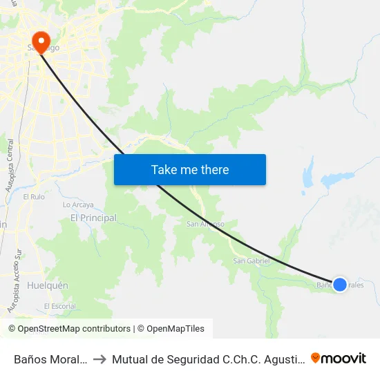 Baños Morales to Mutual de Seguridad C.Ch.C. Agustinas map
