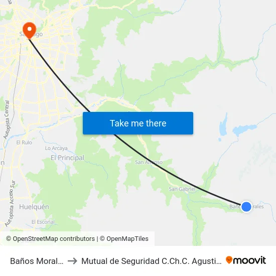 Baños Morales to Mutual de Seguridad C.Ch.C. Agustinas map